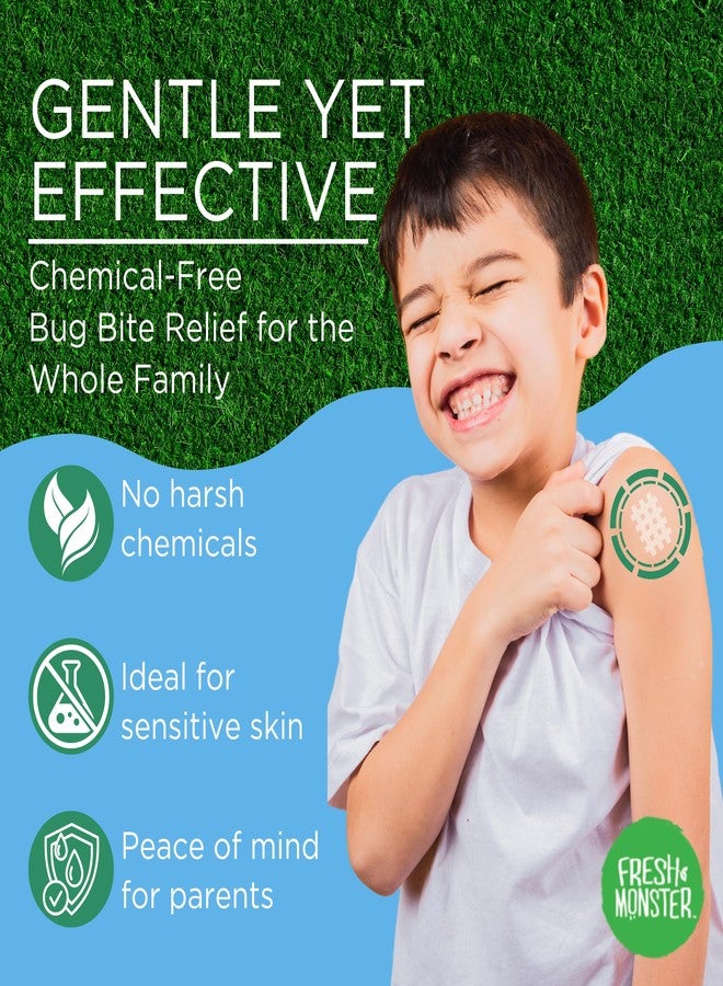 Fresh Monster Bug Bite Itch Relief Patches - for Mosquito & Other Insect Bites, Instant Bug Bite Relief for Kids & Adults, Natural & Toxin-Free, 45 Count - Image 4